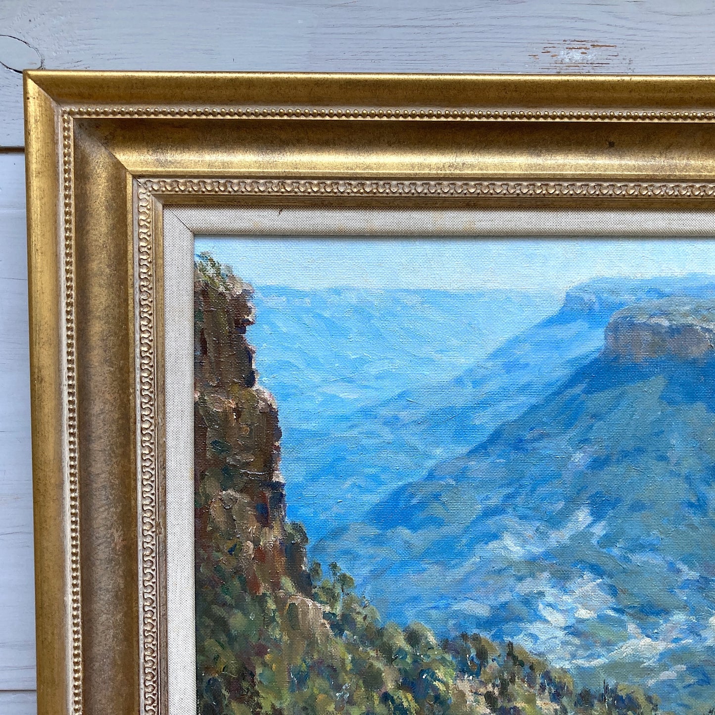 The Blue Mountains Australia - Oil on Canvas Painting by Howard Barron (1900-1991)