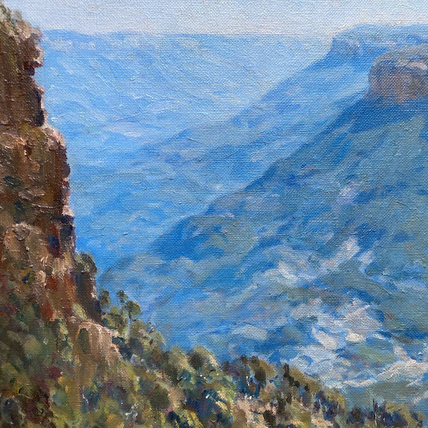 The Blue Mountains Australia - Oil on Canvas Painting by Howard Barron (1900-1991)