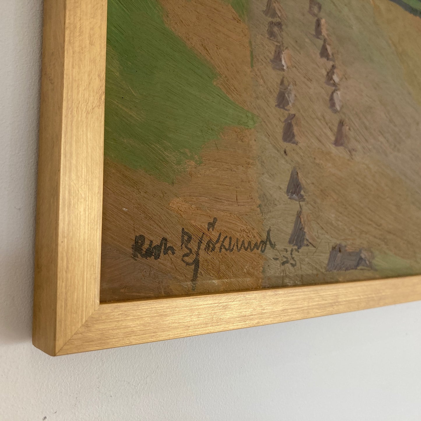 RESERVED Modernist Landscape - Original Oil on Board Landscape Painting by Listed Swedish Artist Richard Bjorklund dated 1935