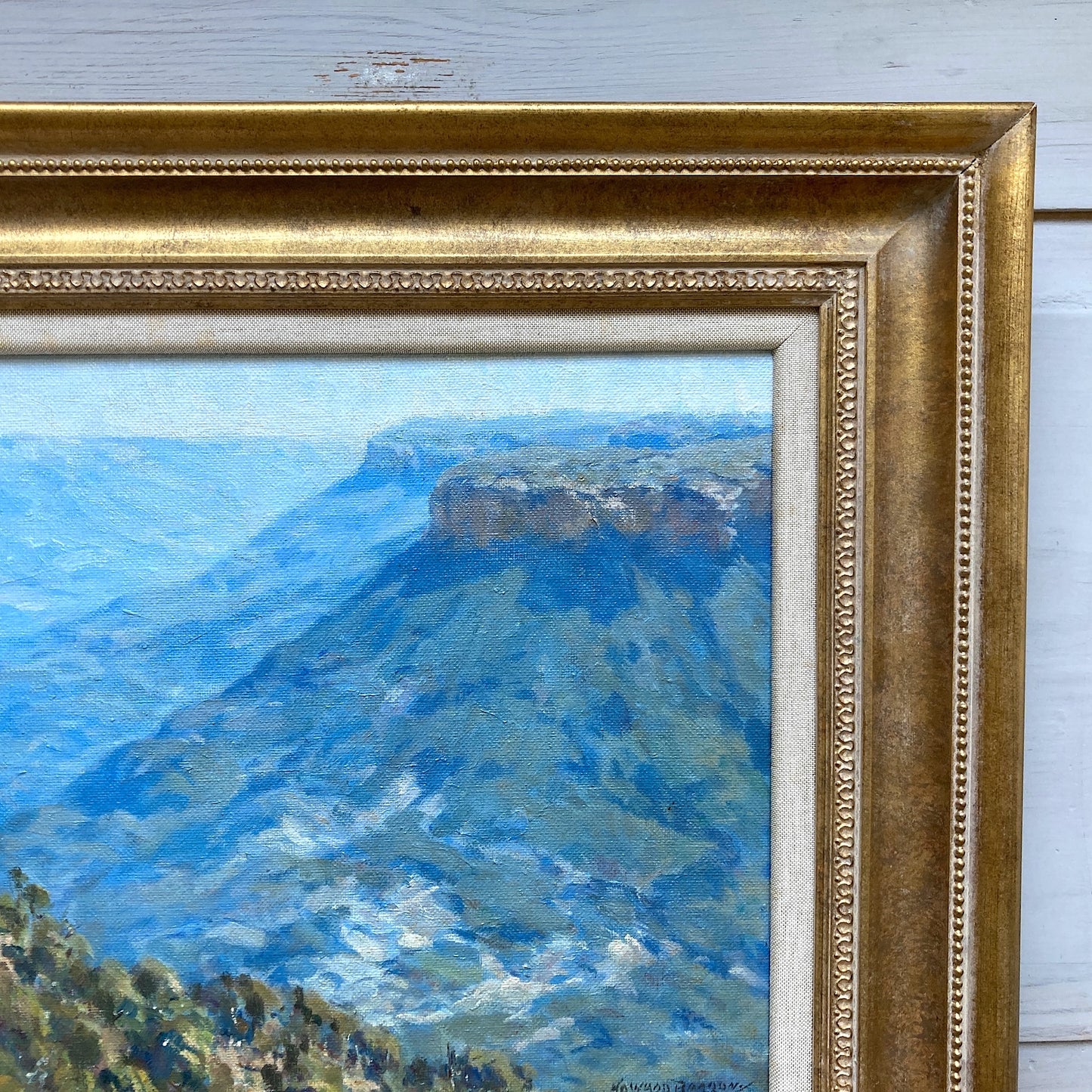The Blue Mountains Australia - Oil on Canvas Painting by Howard Barron (1900-1991)