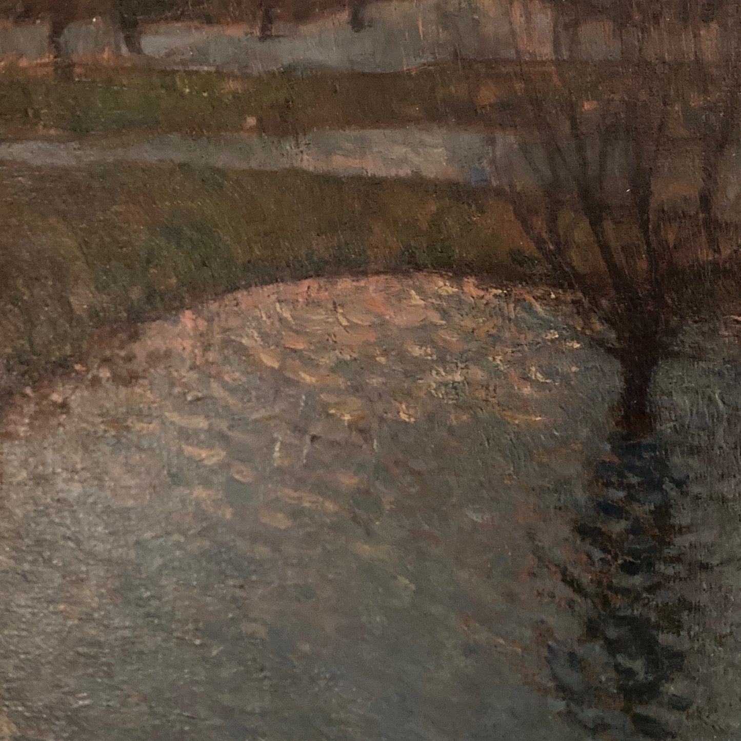 Dusk over Water - Antique Oil on Canvas Painting by Listed Artist Carl Schmitz-Pleis (1877-1943) Large Impressionist Antique Painting