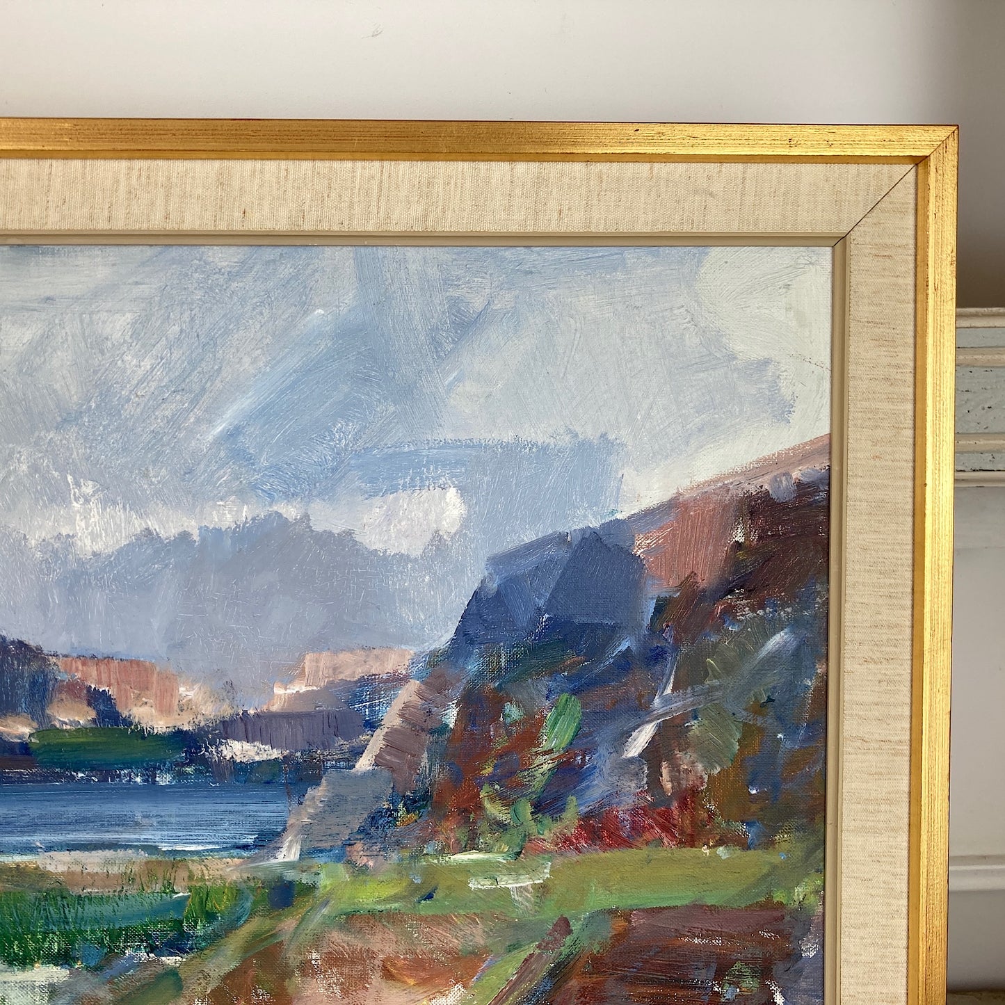 RESERVED Coastal Cove - A Mid Century Modern Oil on Canvas of a Coastal View
