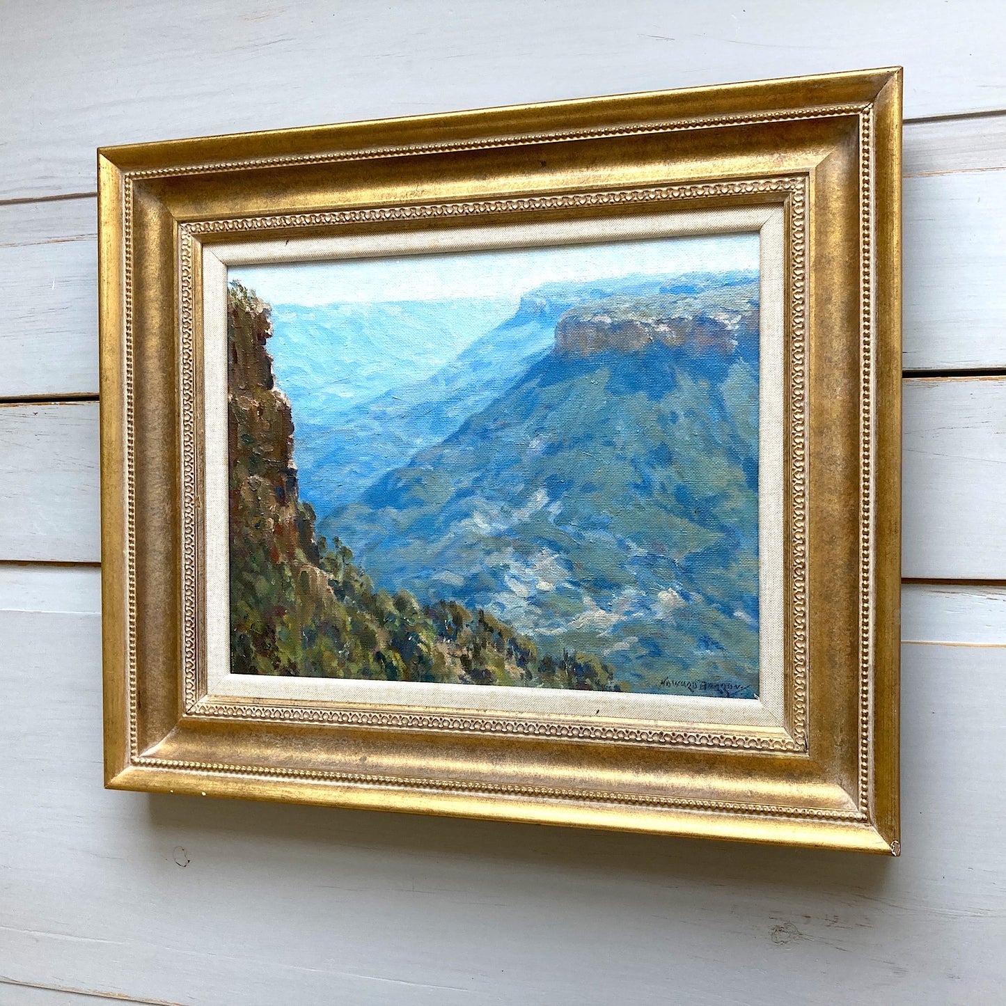 The Blue Mountains Australia - Oil on Canvas Painting by Howard Barron (1900-1991)
