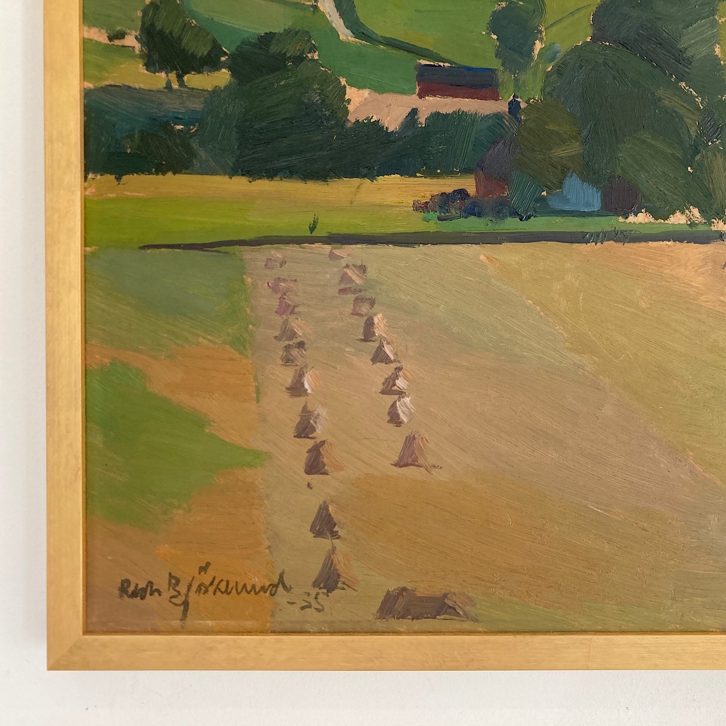RESERVED Modernist Landscape - Original Oil on Board Landscape Painting by Listed Swedish Artist Richard Bjorklund dated 1935