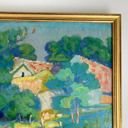 Impressionist Garden - Medium Antique Original Impressionist French Oil Painting