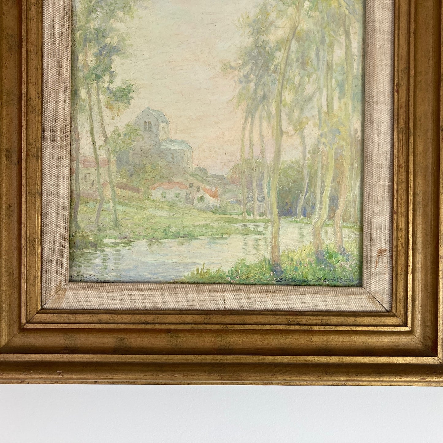 Antique Impressionist Oil Painting of Grez France – Daniel Pender Davidson (1855-1933)