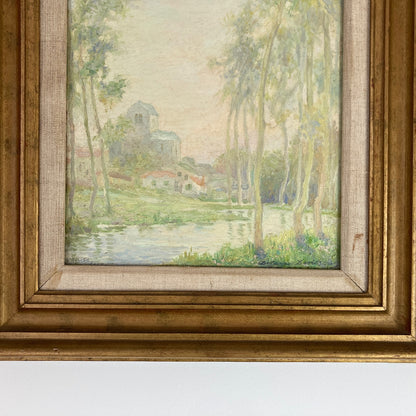 Antique Impressionist Oil Painting of Grez France – Daniel Pender Davidson (1855-1933)