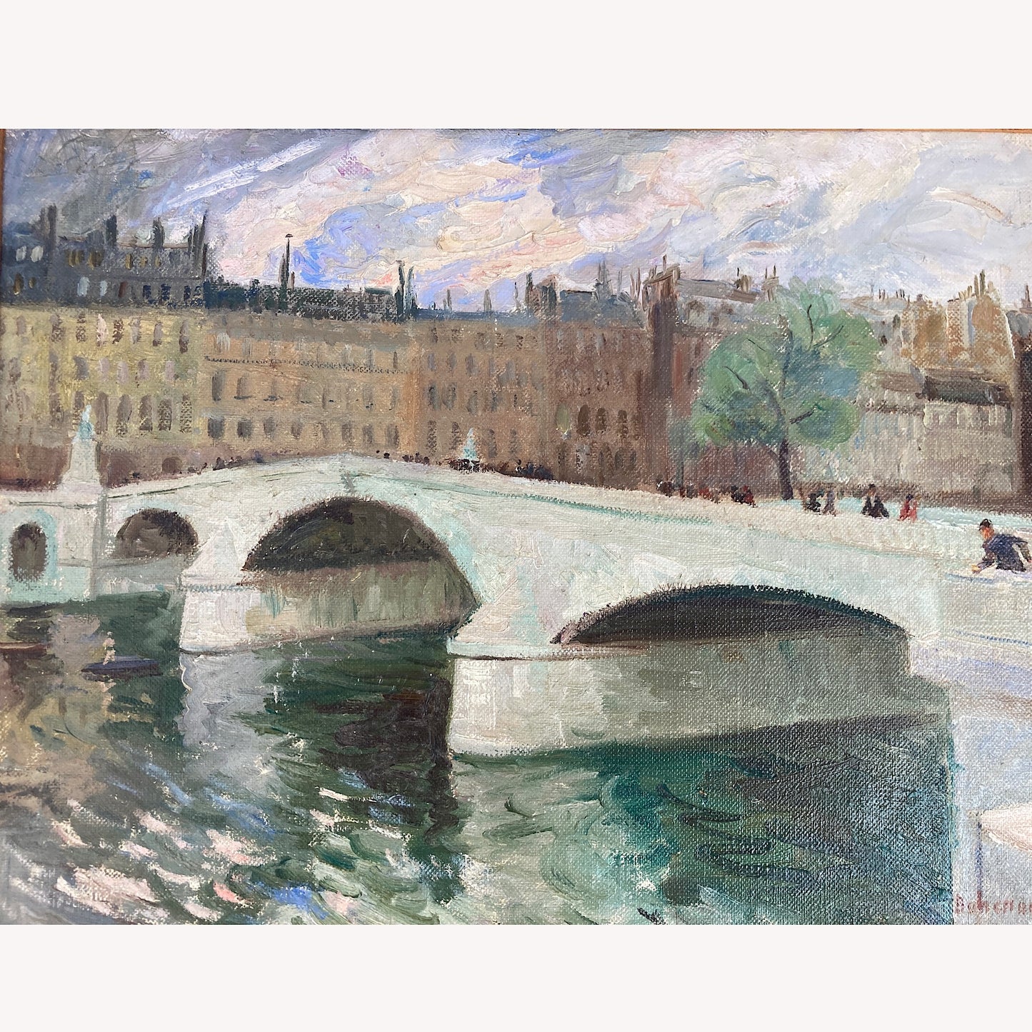 Paris - An Original Vintage Painting of Paris Circa 1950 - Framed Oil on Canvas