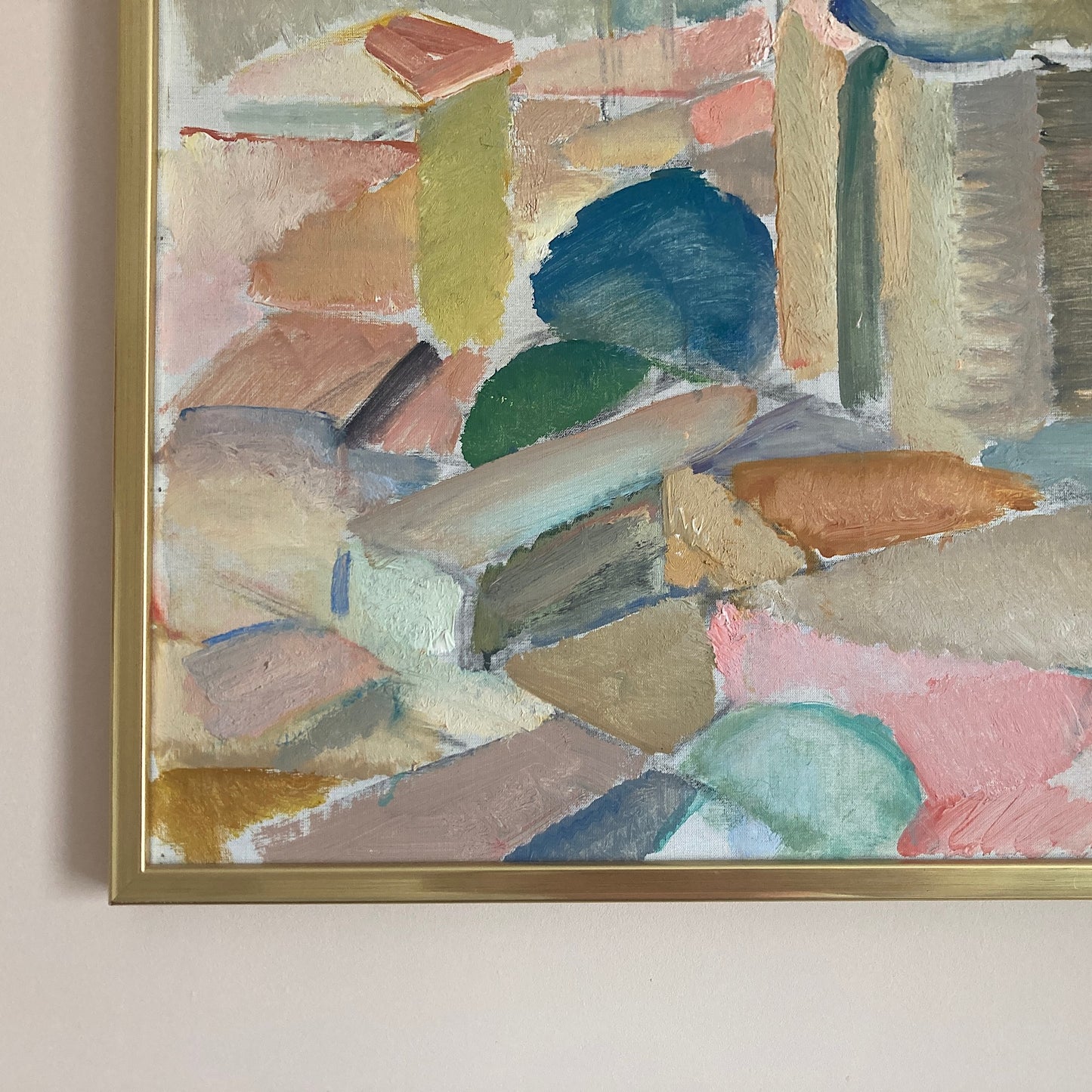Tuscan Landscape - Vintage Mid Century Expressionist Italian Tuscany Landscape Framed Oil on Canvas