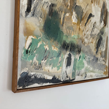 Nuit Obscure - Abstract Painting Dated 1960 from Paris School Art Movement