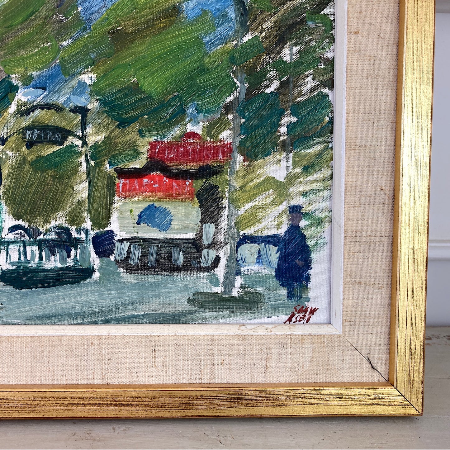 Paris Metro - Vintage Original Oil on Canvas Dated ‘59