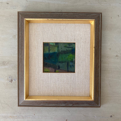 Reflections - Small Abstract Scandinavian Vintage Oil Painting