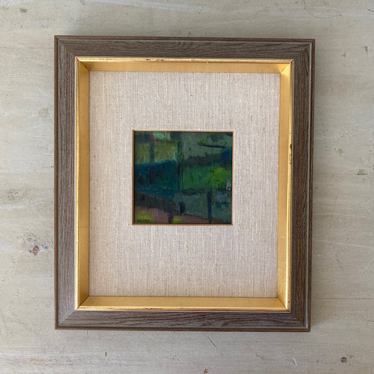Reflections - Small Abstract Scandinavian Vintage Oil Painting