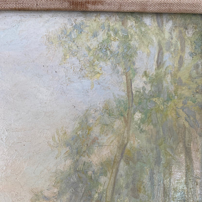 Antique Impressionist Oil Painting of Grez France – Daniel Pender Davidson (1855-1933)