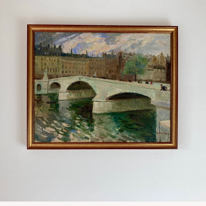 Paris - An Original Vintage Painting of Paris Circa 1950 - Framed Oil on Canvas