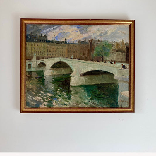 Paris - An Original Vintage Painting of Paris Circa 1950 - Framed Oil on Canvas