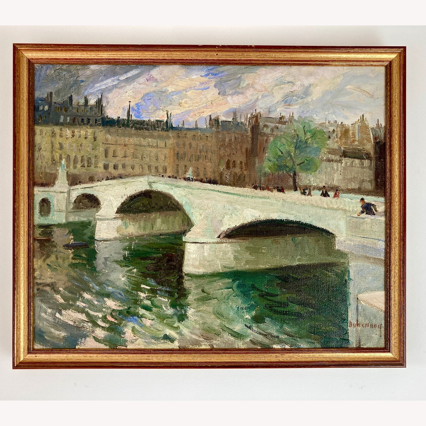 Paris - An Original Vintage Painting of Paris Circa 1950 - Framed Oil on Canvas