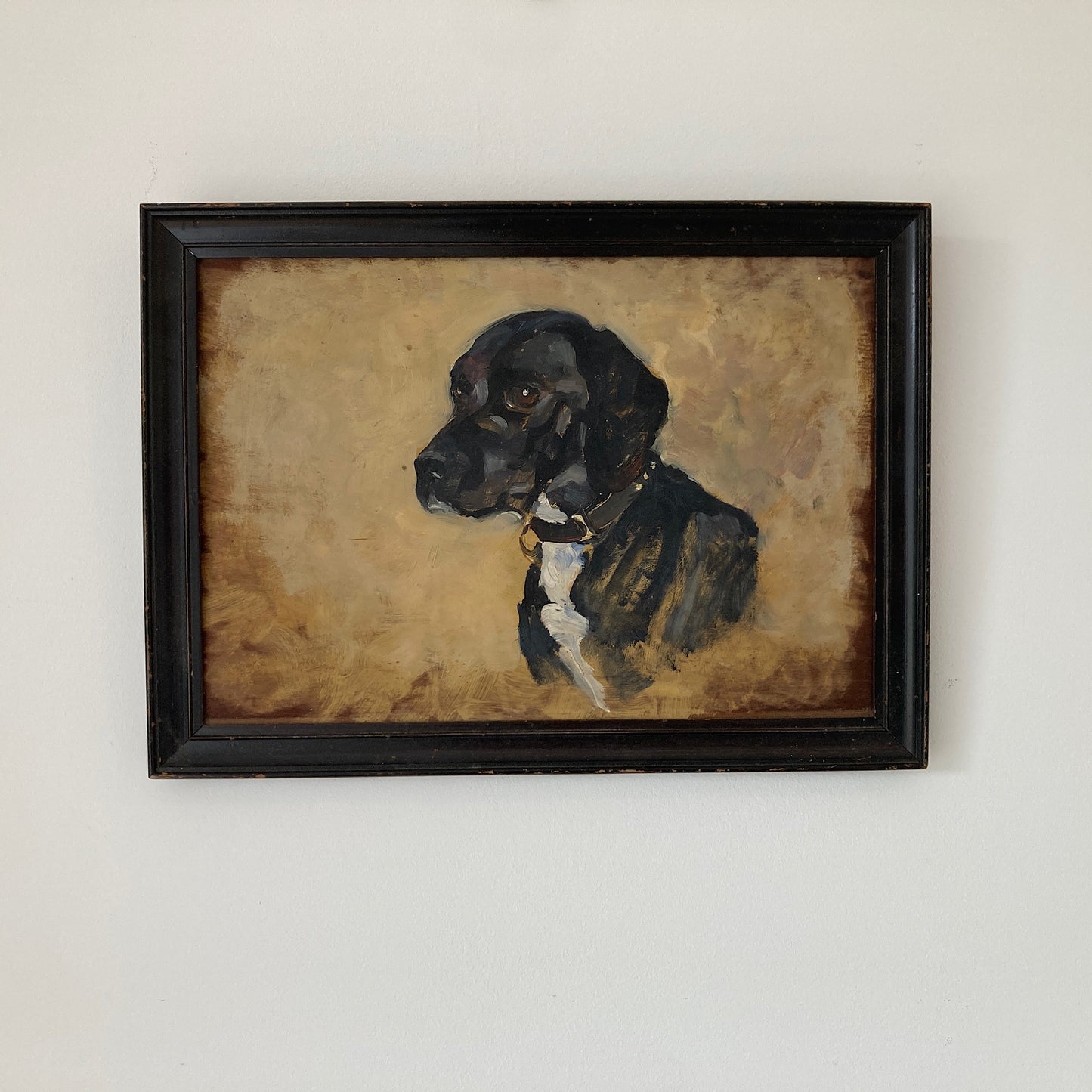 Antique English Dog Oil Painting – Circa 1910-30 Oil on Board
