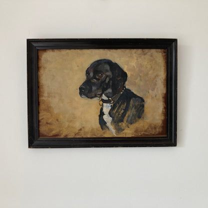 Antique English Dog Oil Painting – Circa 1910-30 Oil on Board