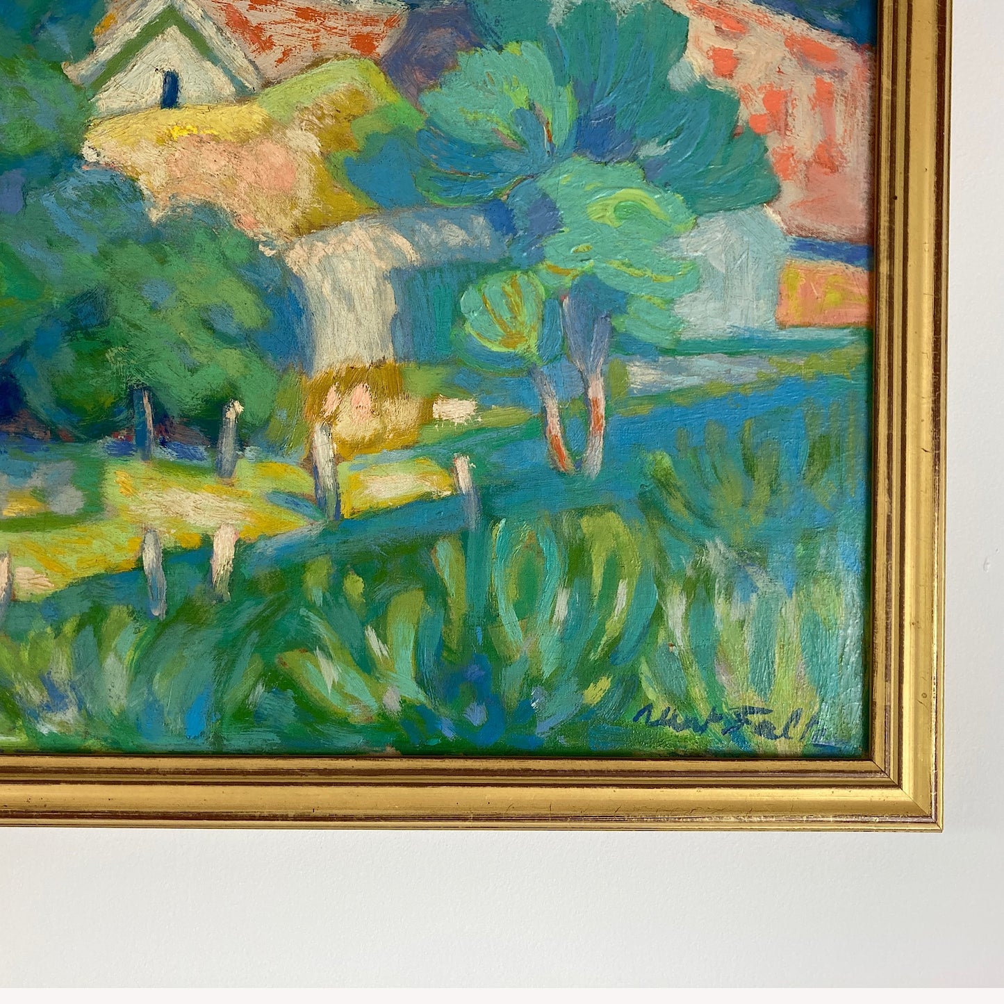 Impressionist Garden - Medium Antique Original Impressionist French Oil Painting
