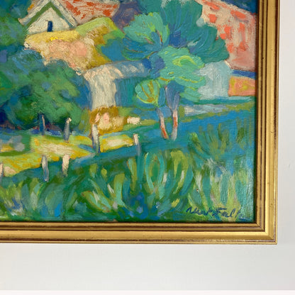 Impressionist Garden - Medium Antique Original Impressionist French Oil Painting