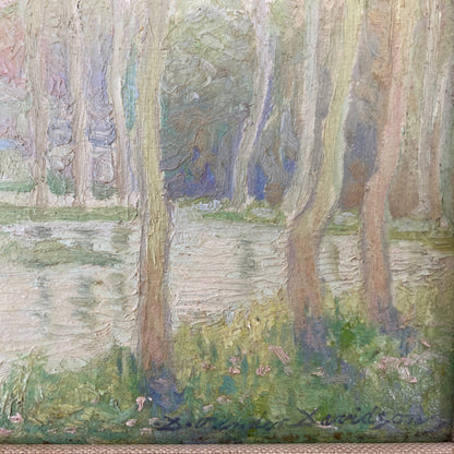 Antique Impressionist Oil Painting of Grez France – Daniel Pender Davidson (1855-1933)