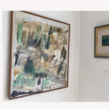 Nuit Obscure - Abstract Painting Dated 1960 from Paris School Art Movement