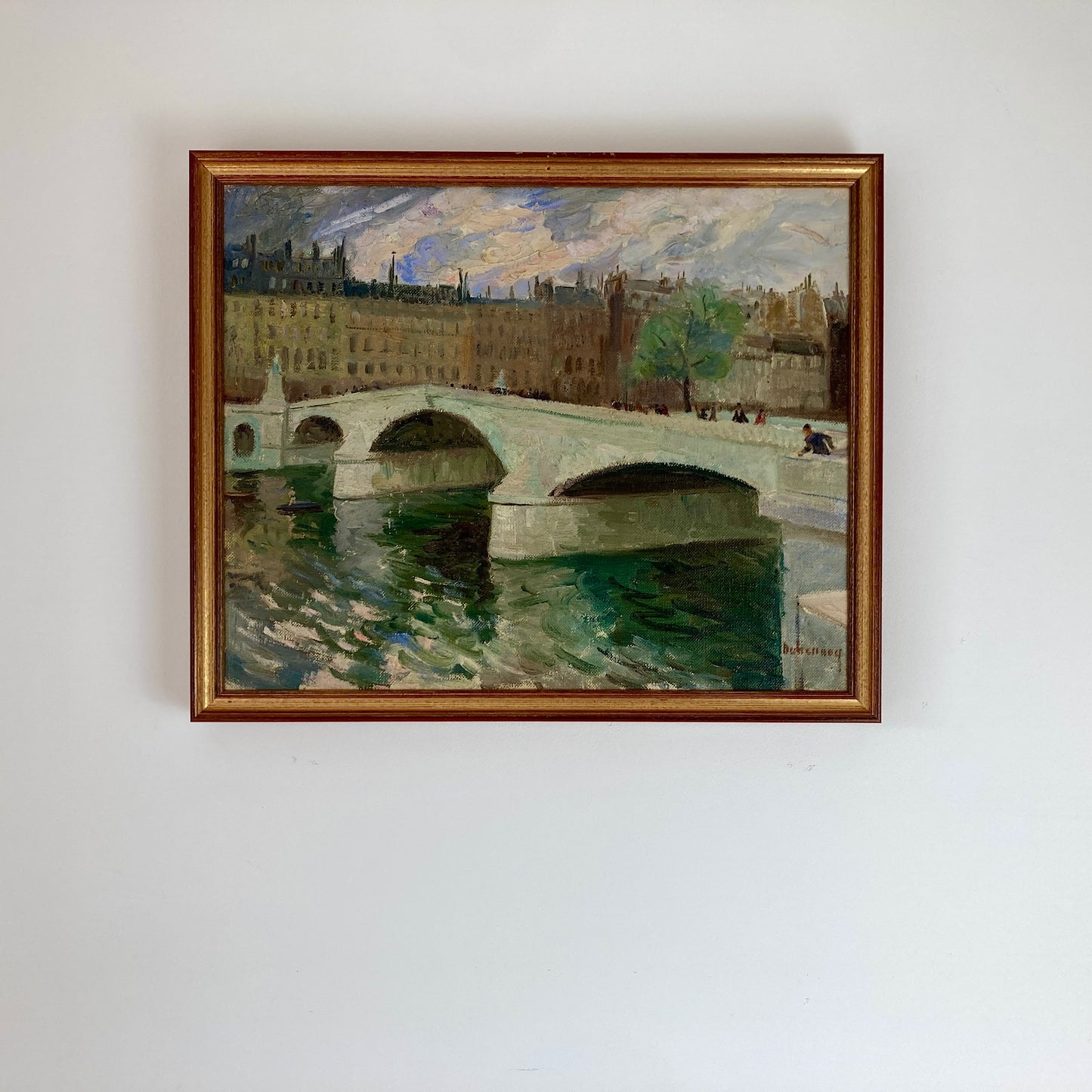 Paris - An Original Vintage Painting of Paris Circa 1950 - Framed Oil on Canvas