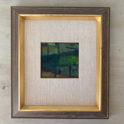 Reflections - Small Abstract Scandinavian Vintage Oil Painting