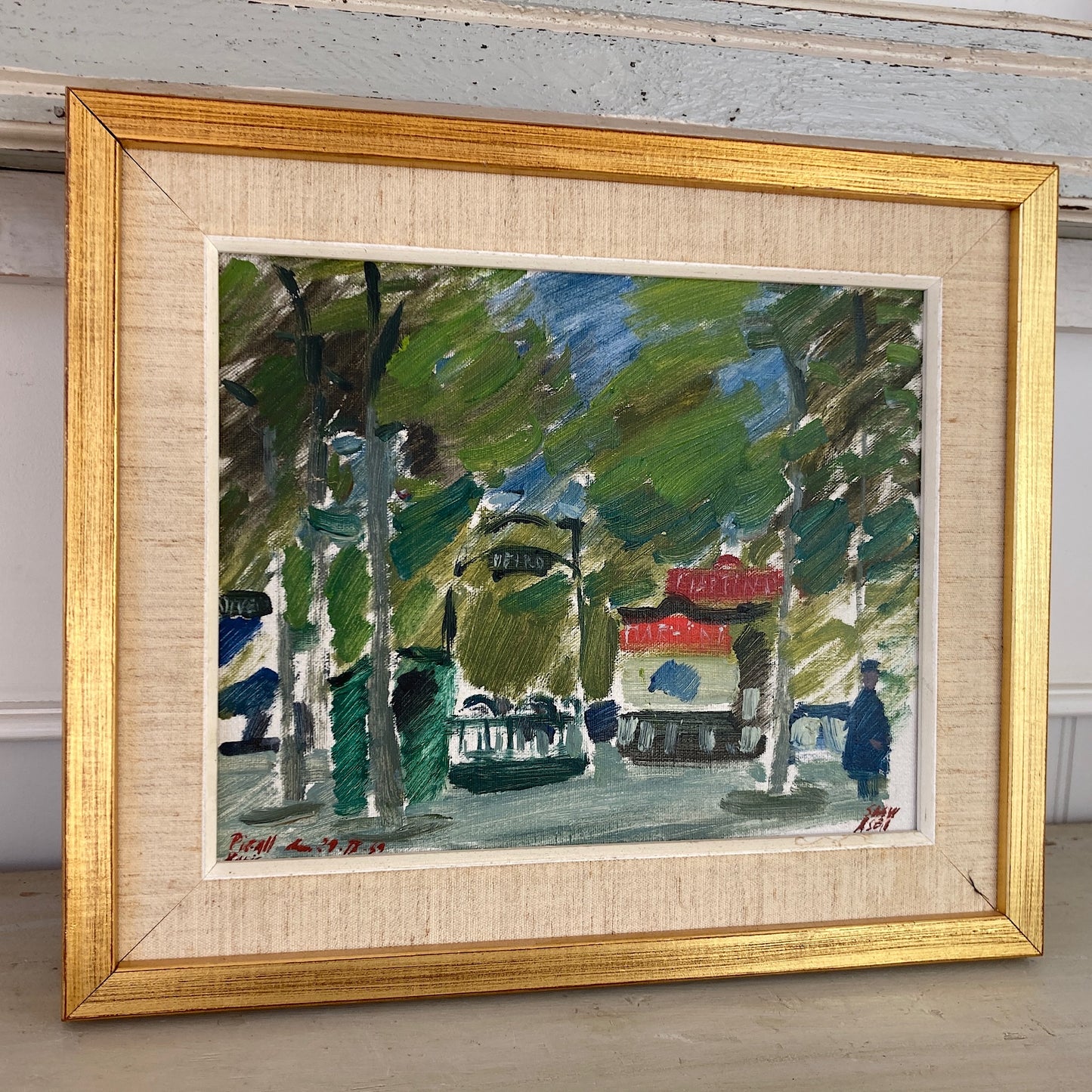 Paris Metro - Vintage Original Oil on Canvas Dated ‘59