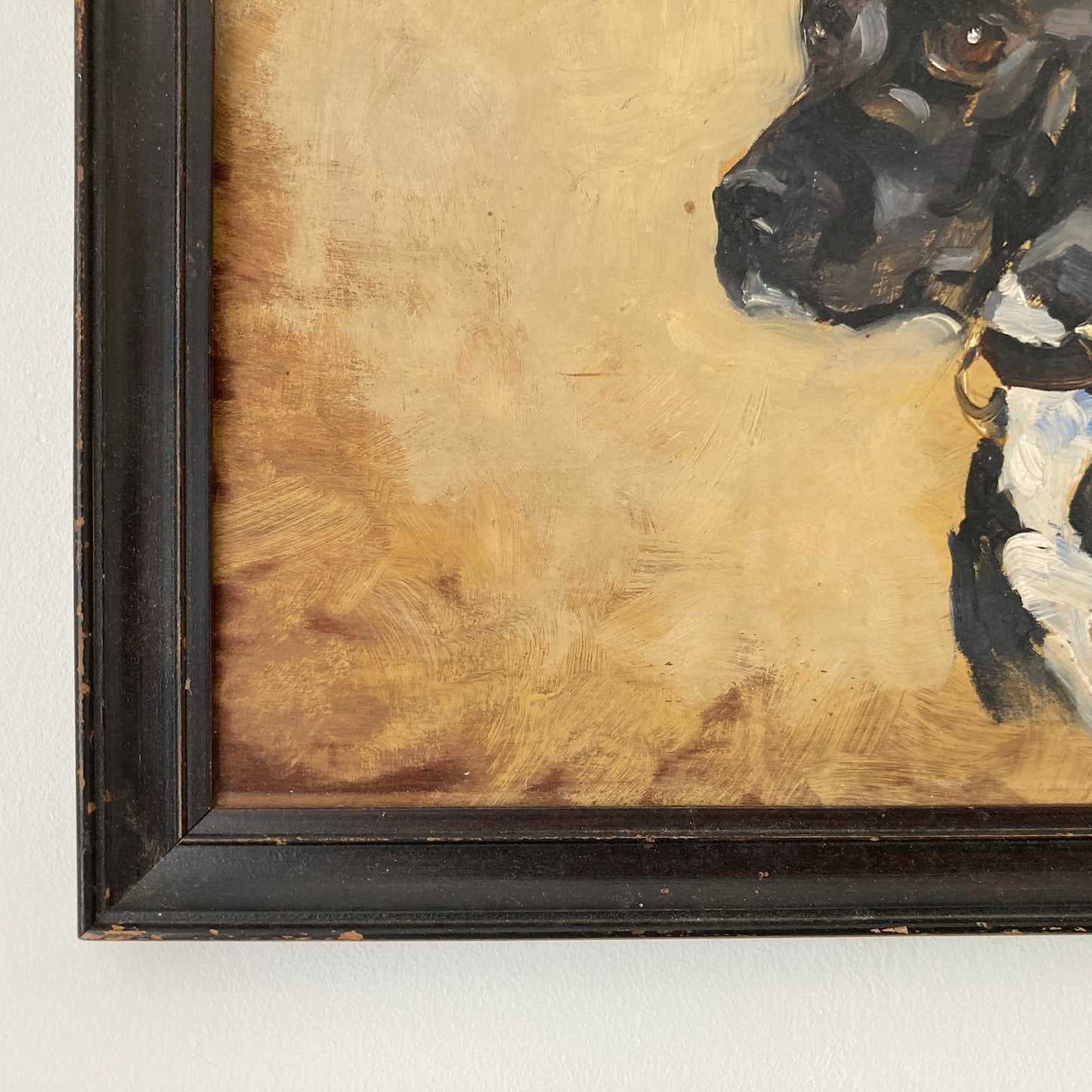 Antique English Dog Oil Painting – Circa 1910-30 Oil on Board