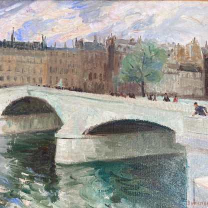 Paris - An Original Vintage Painting of Paris Circa 1950 - Framed Oil on Canvas
