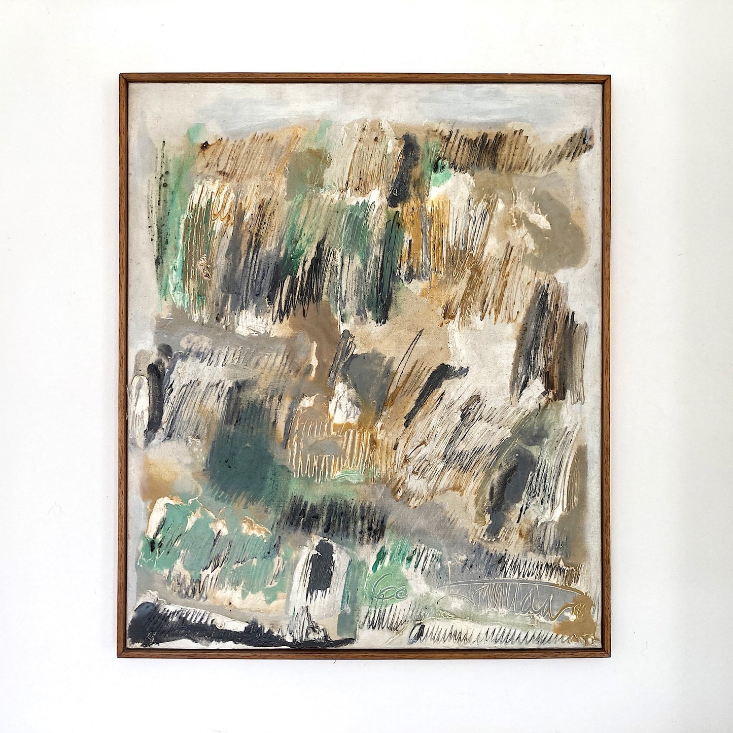 Nuit Obscure - Abstract Painting Dated 1960 from Paris School Art Movement