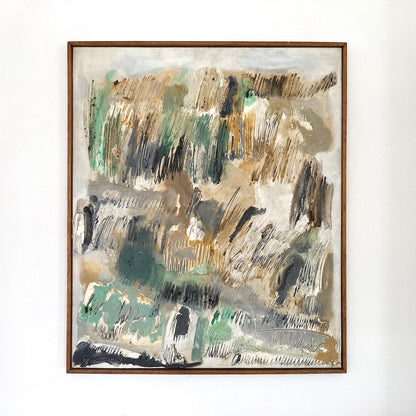 Nuit Obscure - Abstract Painting Dated 1960 from Paris School Art Movement