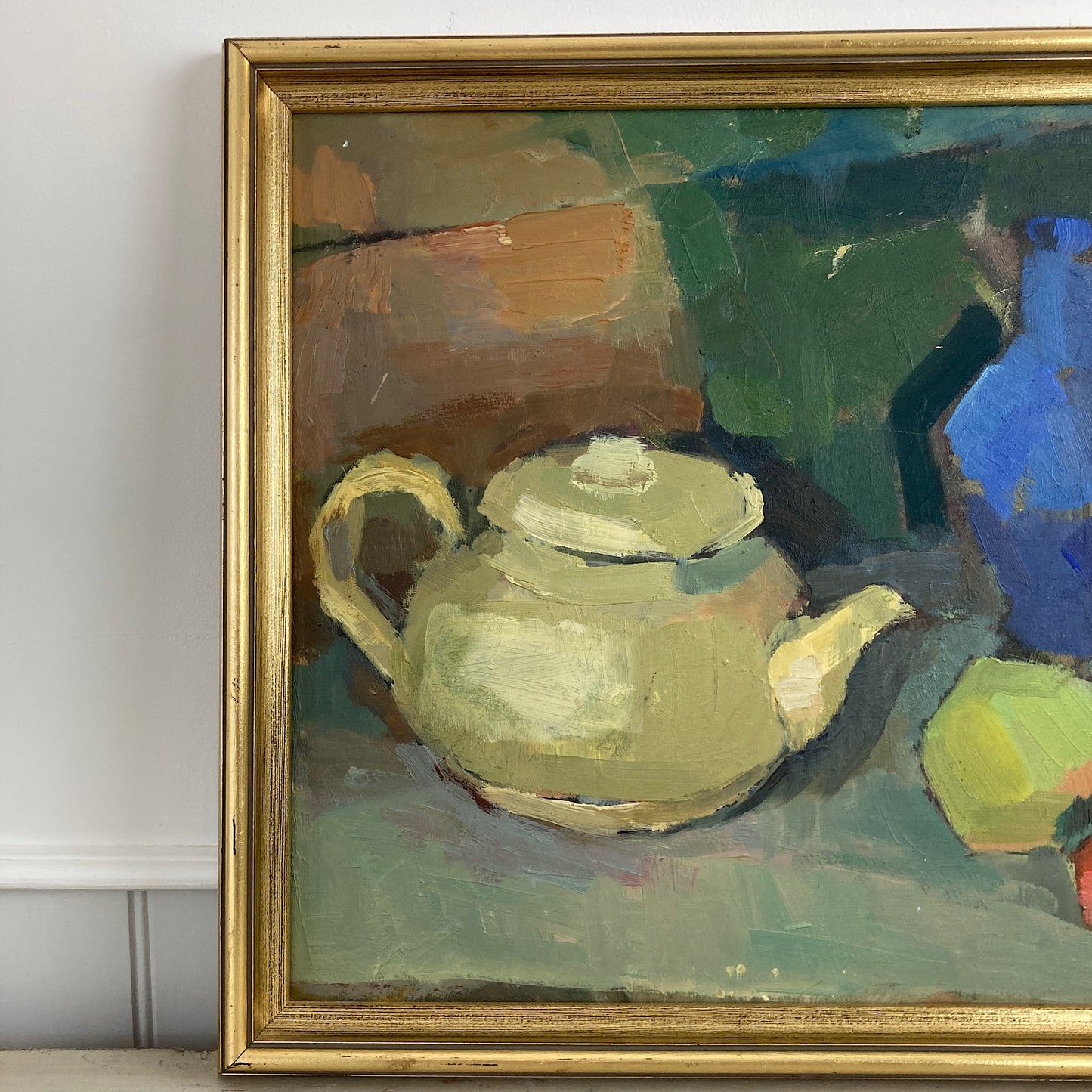 The Studio Table - Vintage Mid Century Modern Scandinavian Original Oil Painting
