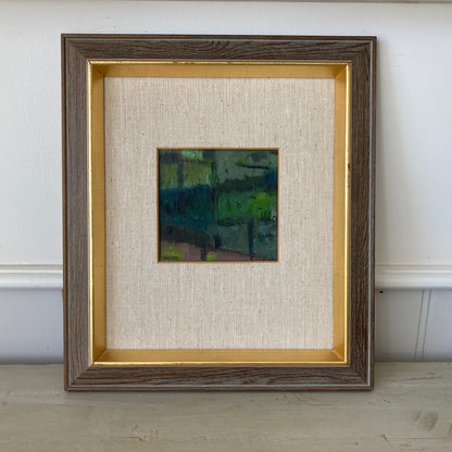 Reflections - Small Abstract Scandinavian Vintage Oil Painting