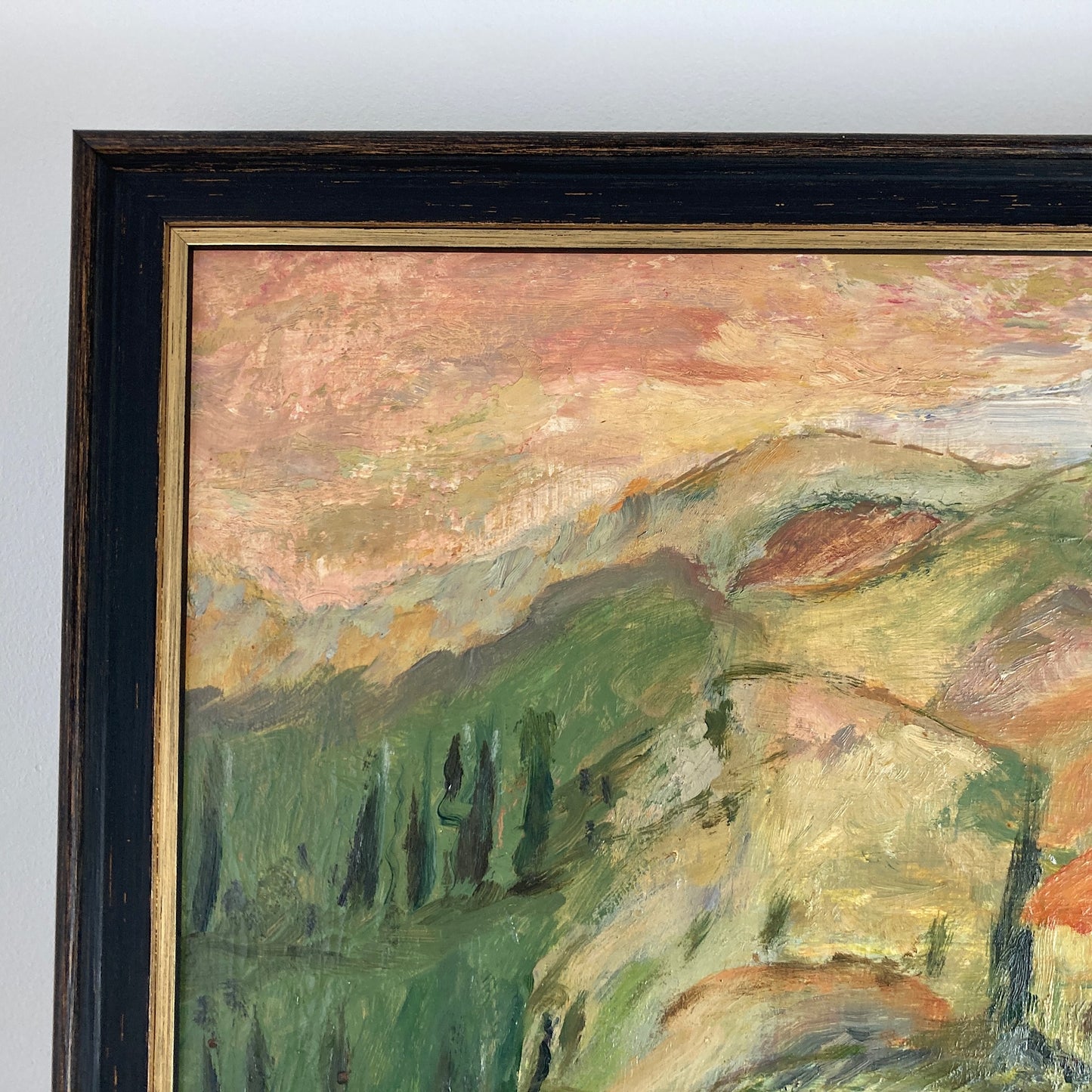 Tuscany - Original Vintage Oil Painting of an Italian Hillside