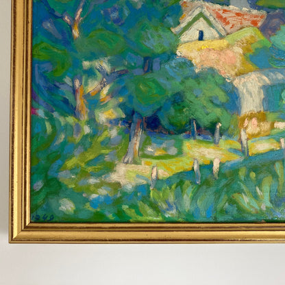 Impressionist Garden - Medium Antique Original Impressionist French Oil Painting