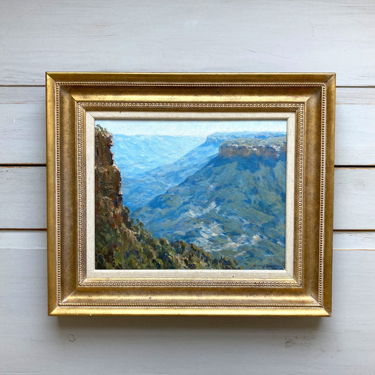 The Blue Mountains Australia - Oil on Canvas Painting by Howard Barron (1900-1991)