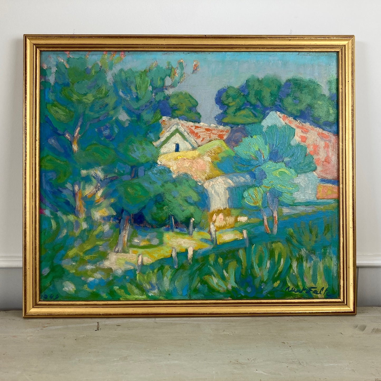 Impressionist Garden - Medium Antique Original Impressionist French Oil Painting