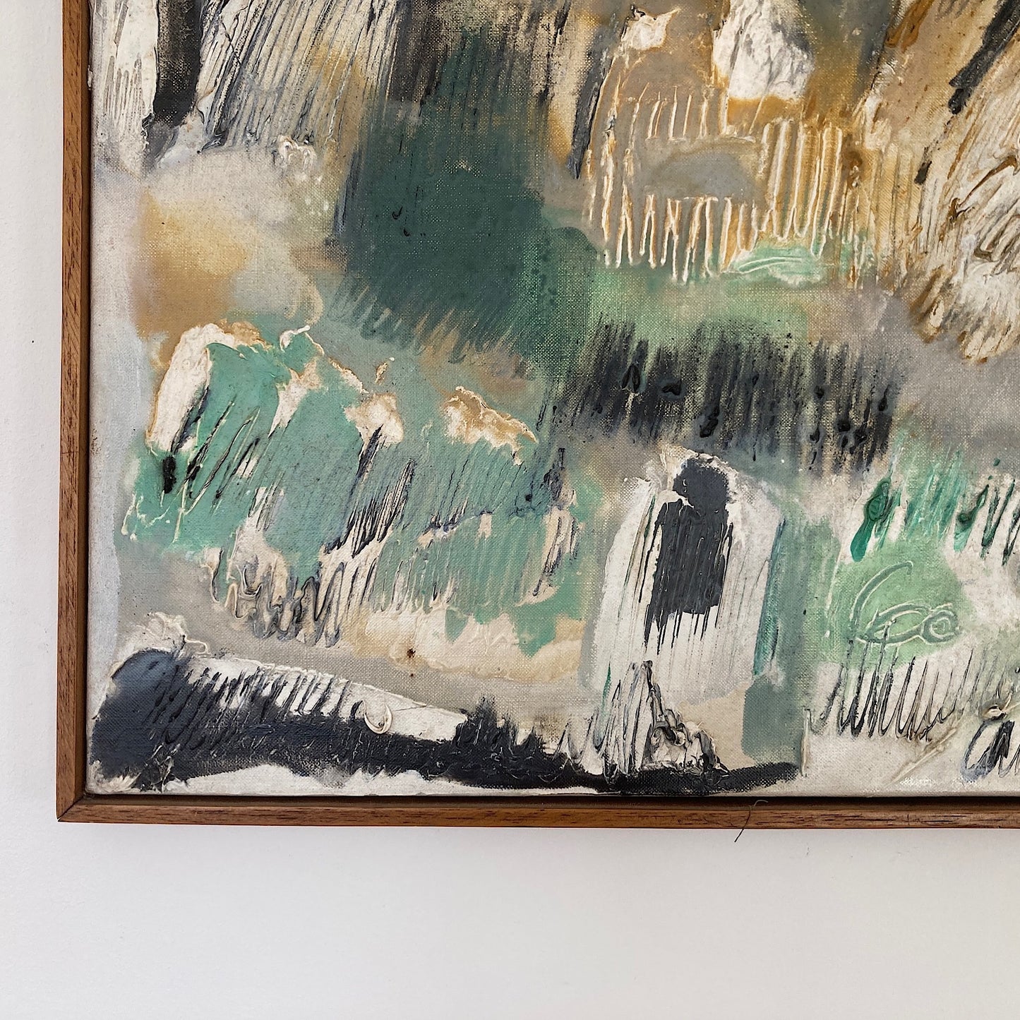 Nuit Obscure - Abstract Painting Dated 1960 from Paris School Art Movement