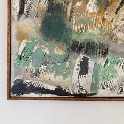 Nuit Obscure - Abstract Painting Dated 1960 from Paris School Art Movement