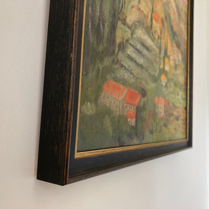 Tuscany - Original Vintage Oil Painting of an Italian Hillside