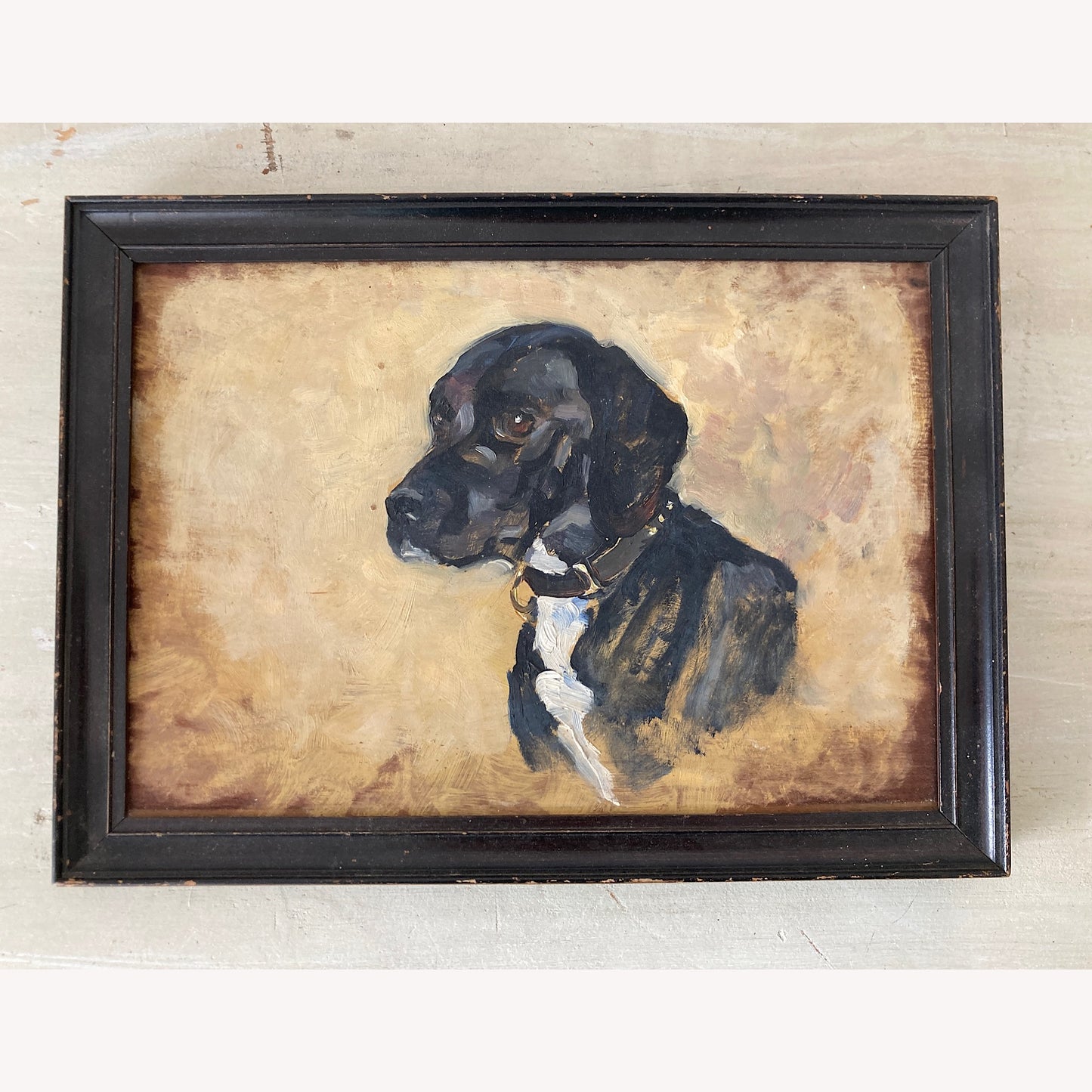 Antique English Dog Oil Painting – Circa 1910-30 Oil on Board