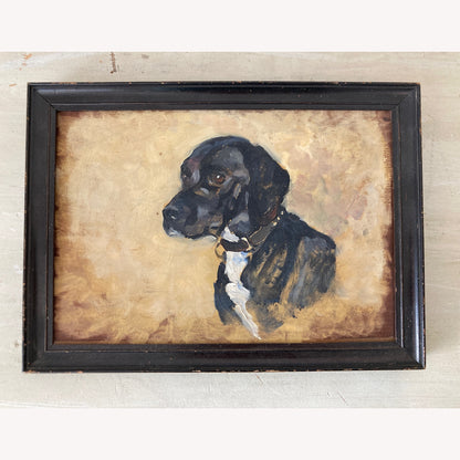 Antique English Dog Oil Painting – Circa 1910-30 Oil on Board