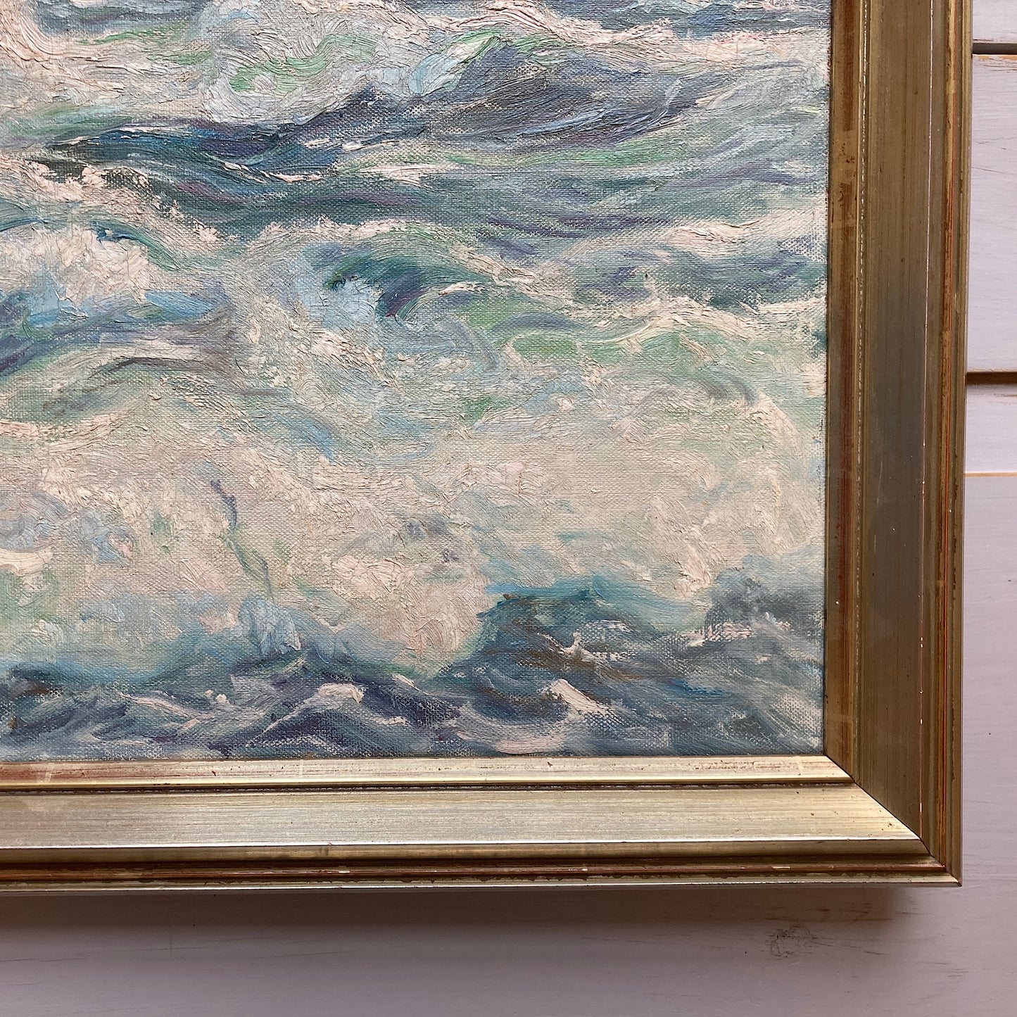 Ocean Waves - Antique Oil on Canvas Painting by William Gislander (1890- 1937)