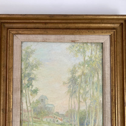 Antique Impressionist Oil Painting of Grez France – Daniel Pender Davidson (1855-1933)