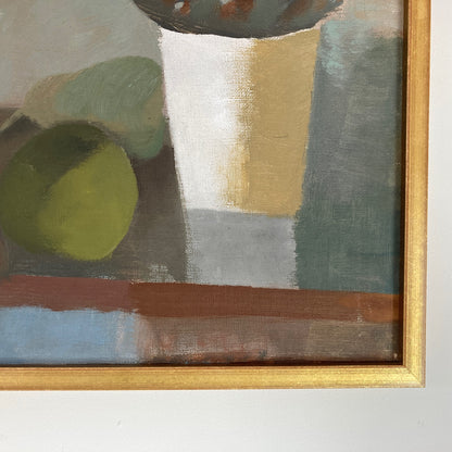 Still Life of Pears - Vintage Mid Century Modern Scandinavian Original Oil Painting