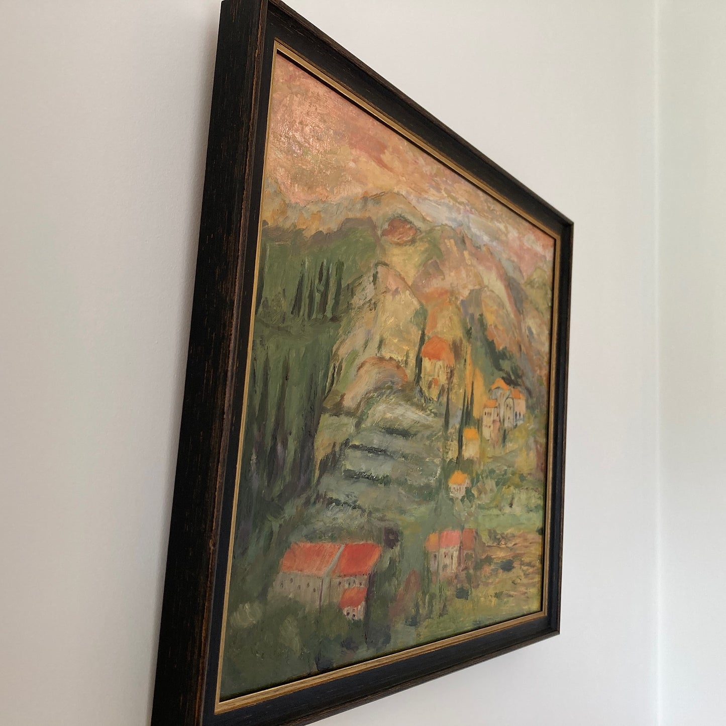 Tuscany - Original Vintage Oil Painting of an Italian Hillside