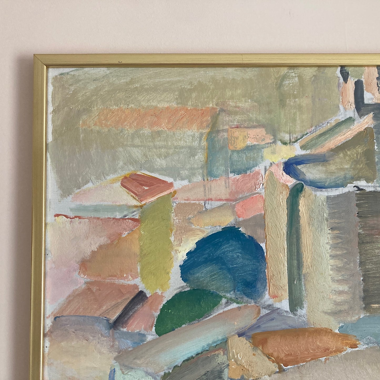 Tuscan Landscape - Vintage Mid Century Expressionist Italian Tuscany Landscape Framed Oil on Canvas